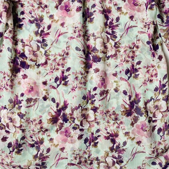 Kut from the Kloth Floral Blouse Women Medium Long Sleeve Roll Tab Button Front - Picture 10 of 10